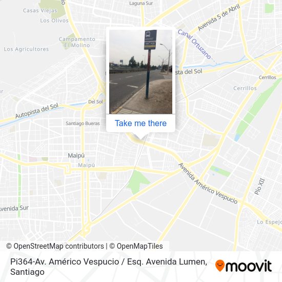 Pi364-Av. Américo Vespucio / Esq. Avenida Lumen map