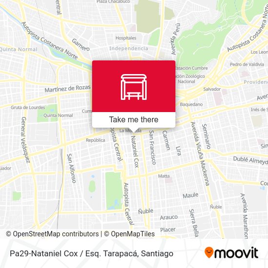 Pa29-Nataniel Cox / Esq. Tarapacá map