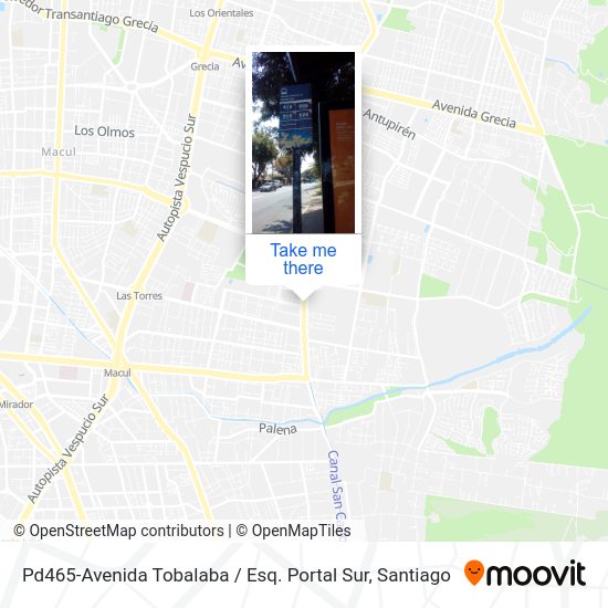 Mapa de Pd465-Avenida Tobalaba / Esq. Portal Sur