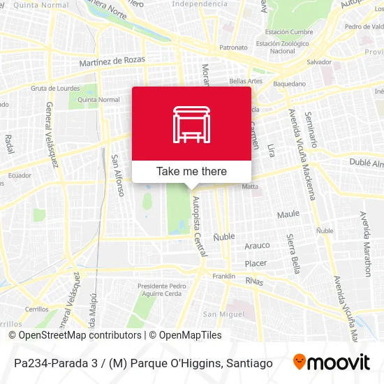 Pa234-Parada 3 / (M) Parque O'Higgins map