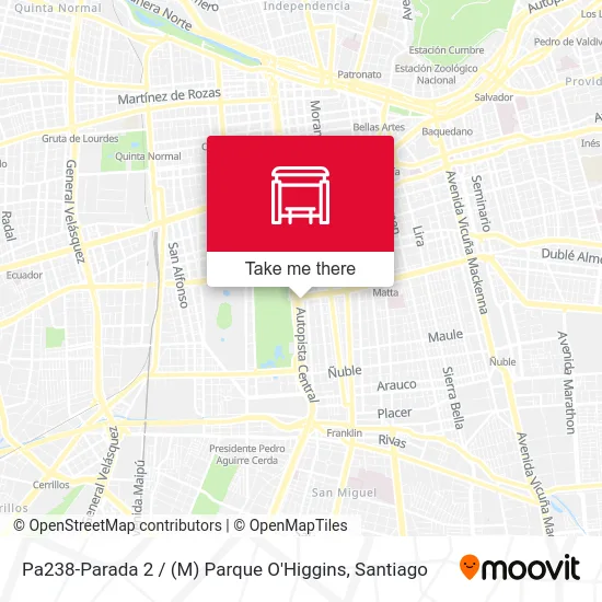 Pa238-Parada 2 / (M) Parque O'Higgins map