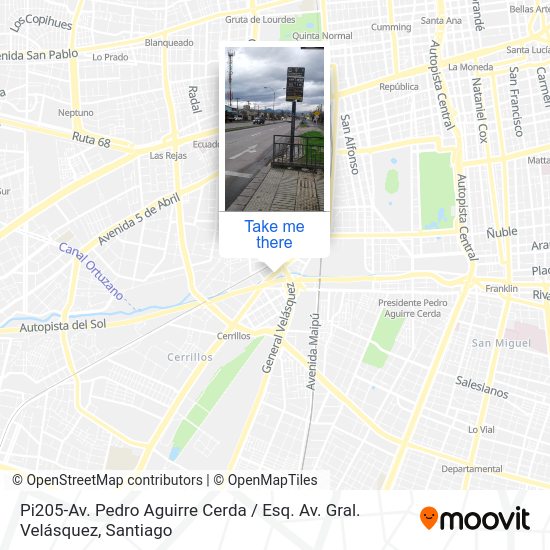 Pi205-Av. Pedro Aguirre Cerda / Esq. Av. Gral. Velásquez map