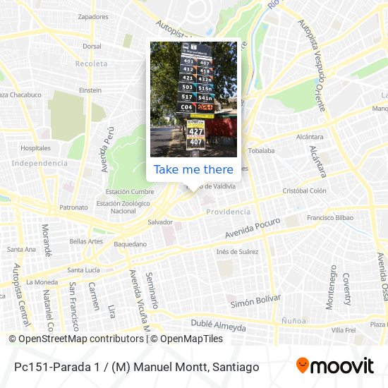 Pc151-Parada 1 / (M) Manuel Montt map