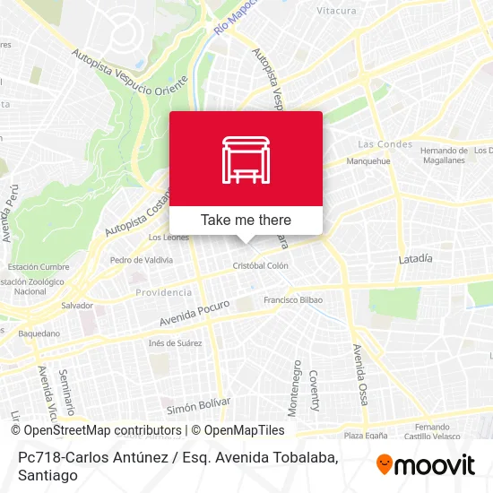 Pc718-Carlos Antúnez / Esq. Avenida Tobalaba map