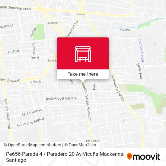 Pe656-Parada 4 / Paradero 20 Av.Vicuña Mackenna map