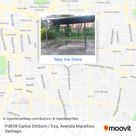 Pd838-Carlos Dittborn / Esq. Avenida Marathon map