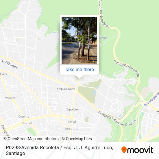 Mapa de Pb298-Avenida Recoleta / Esq. J. J. Aguirre Luco