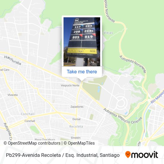 Pb299-Avenida Recoleta / Esq. Industrial map