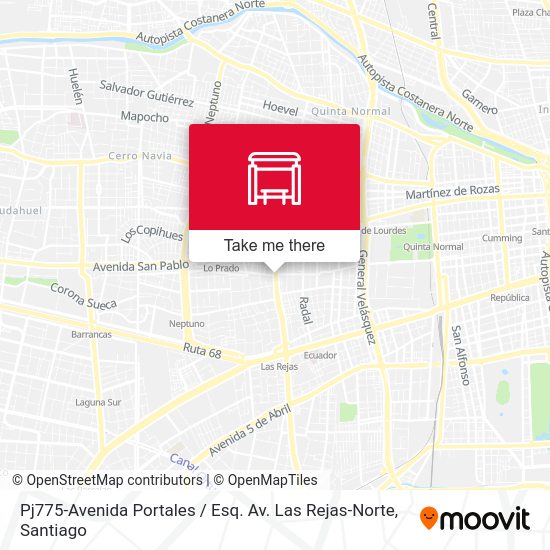 Pj775-Avenida Portales / Esq. Av. Las Rejas-Norte map