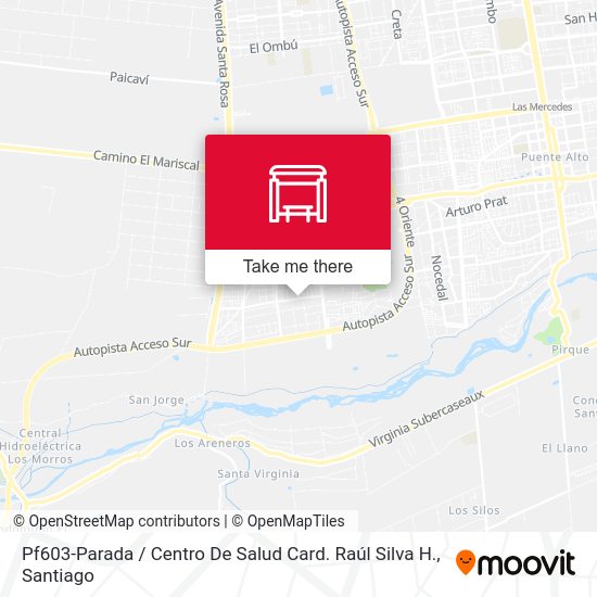 Mapa de Pf603-Parada / Centro De Salud Card. Raúl Silva H.