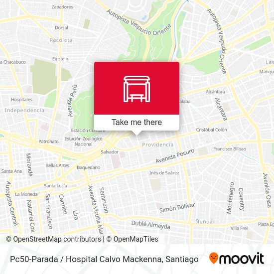 Mapa de Pc50-Parada / Hospital Calvo Mackenna
