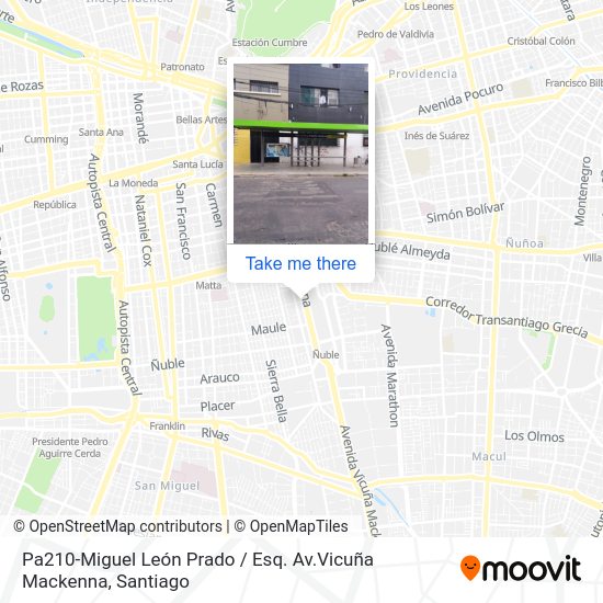 Pa210-Miguel León Prado / Esq. Av.Vicuña Mackenna map