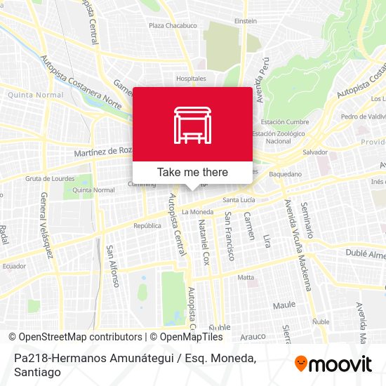 Mapa de Pa218-Hermanos Amunátegui / Esq. Moneda