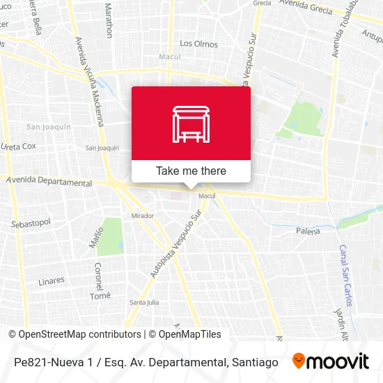 Pe821-Nueva 1 / Esq. Av. Departamental map