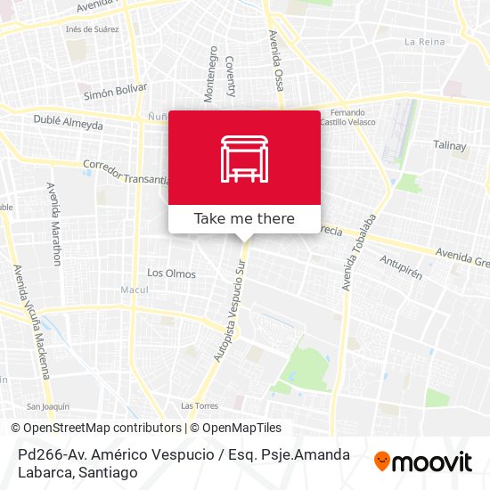 Pd266-Av. Américo Vespucio / Esq. Psje.Amanda Labarca map
