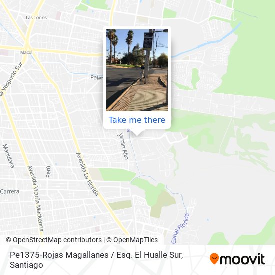 Pe1375-Rojas Magallanes / Esq. El Hualle Sur map