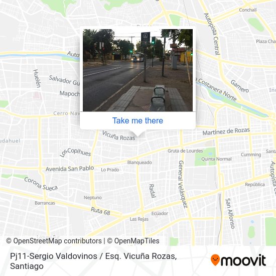 Pj11-Sergio Valdovinos / Esq. Vicuña Rozas map