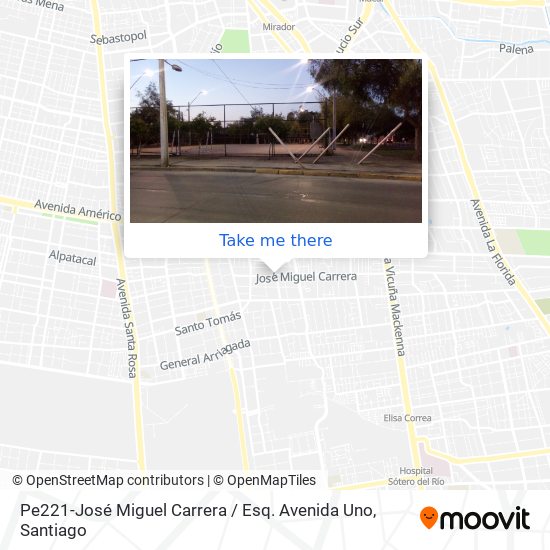 Pe221-José Miguel Carrera / Esq. Avenida Uno map