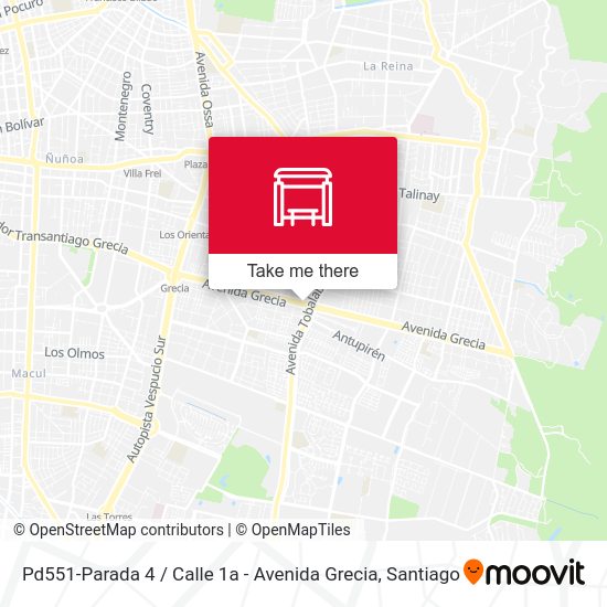 Mapa de Pd551-Parada 4 / Calle 1a - Avenida Grecia