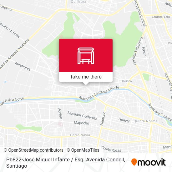 Mapa de Pb822-José Miguel Infante / Esq. Avenida Condell