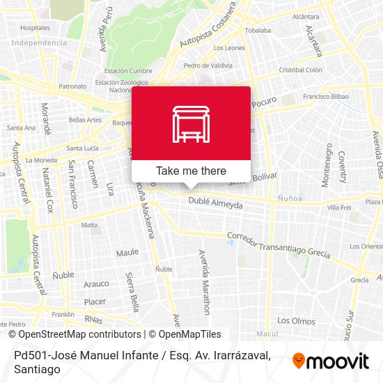 Pd501-José Manuel Infante / Esq. Av. Irarrázaval map