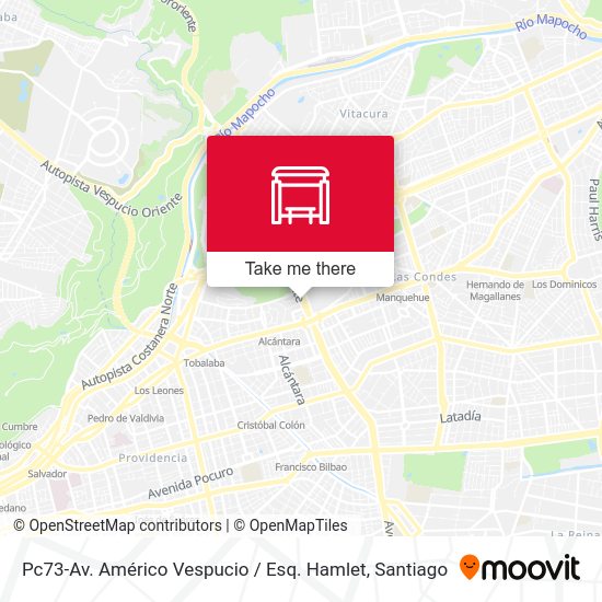 Pc73-Av. Américo Vespucio / Esq. Hamlet map