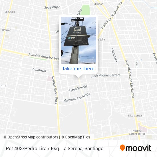 Pe1403-Pedro Lira / Esq. La Serena map