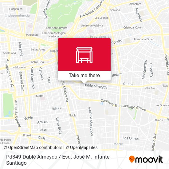 Pd349-Dublé Almeyda / Esq. José M. Infante map