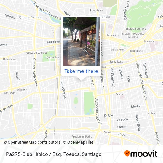 Pa275-Club Hípico / Esq. Toesca map