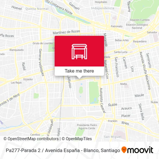 Pa277-Parada 2 / Avenida España - Blanco map