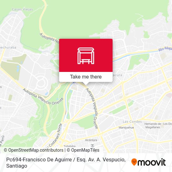 Pc694-Francisco De Aguirre / Esq. Av. A. Vespucio map