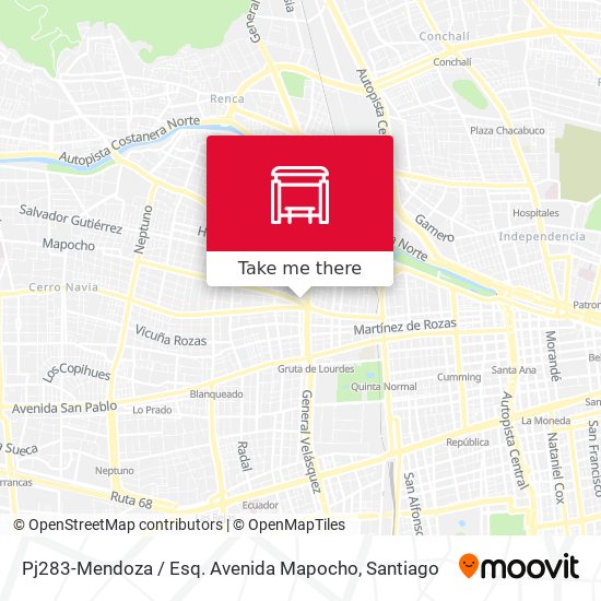 Pj283-Mendoza / Esq. Avenida Mapocho map