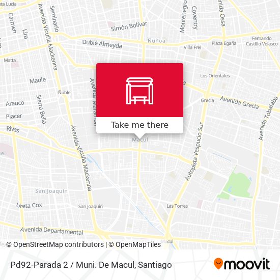 Pd92-Parada 2 / Muni. De Macul map