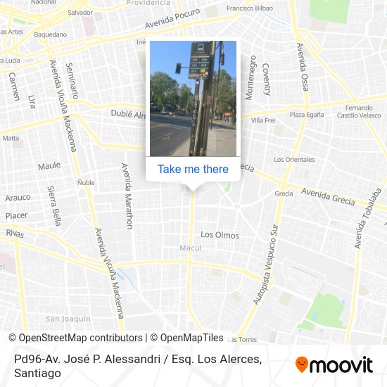 Mapa de Pd96-Av. José P. Alessandri / Esq. Los Alerces