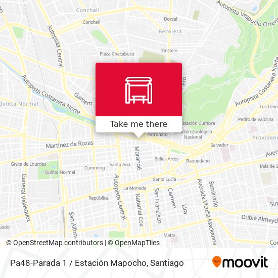 Pa48-Parada 1 / Estación Mapocho map