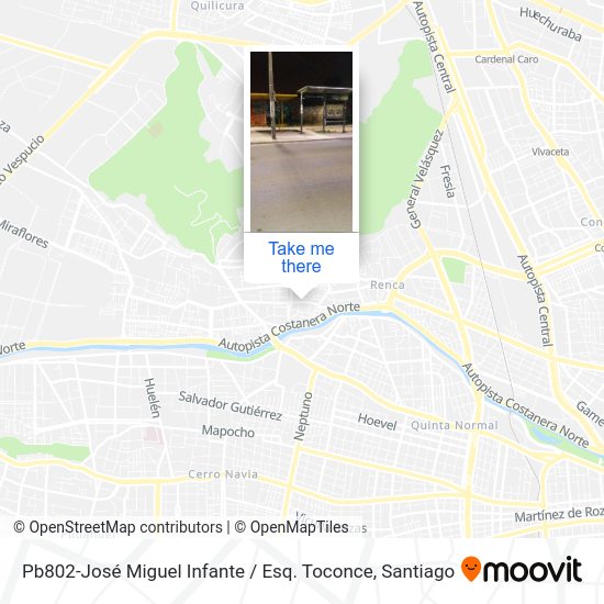 Mapa de Pb802-José Miguel Infante / Esq. Toconce