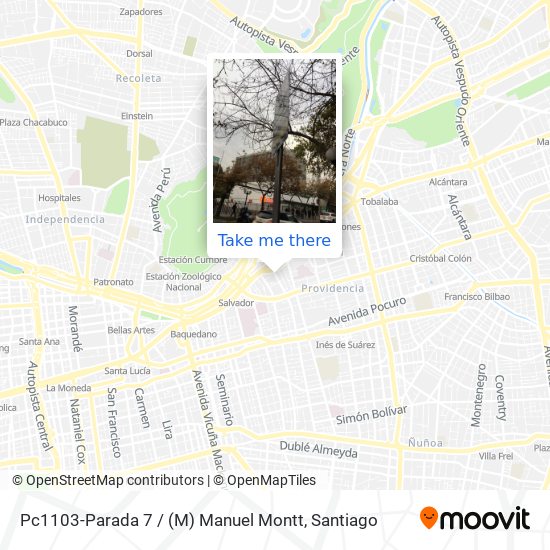 Pc1103-Parada 7 / (M) Manuel Montt map