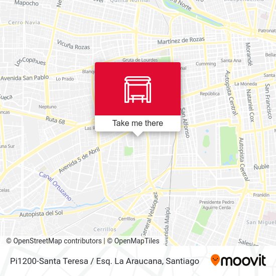 Pi1200-Santa Teresa / Esq. La Araucana map