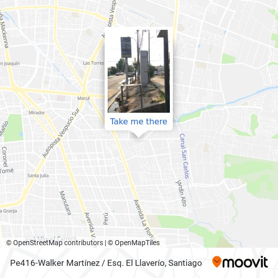 Pe416-Walker Martínez / Esq. El Llaverío map