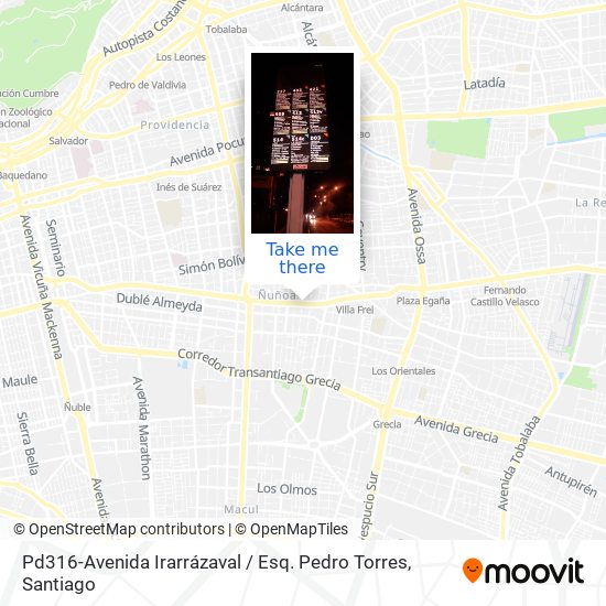 Pd316-Avenida Irarrázaval / Esq. Pedro Torres map
