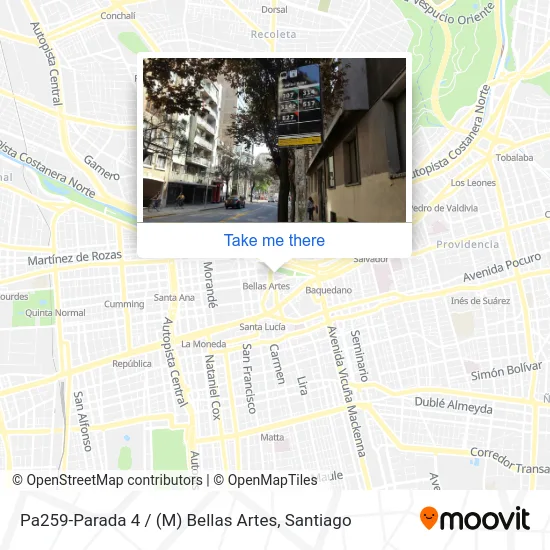 Pa259-Parada 4 / (M) Bellas Artes map