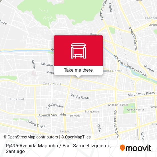 Mapa de Pj495-Avenida Mapocho / Esq. Samuel Izquierdo