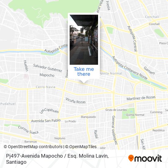 Pj497-Avenida Mapocho / Esq. Molina Lavín map