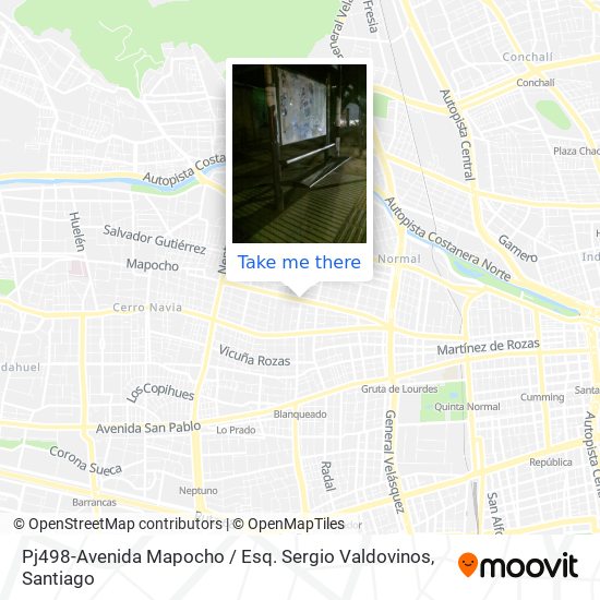 Pj498-Avenida Mapocho / Esq. Sergio Valdovinos map