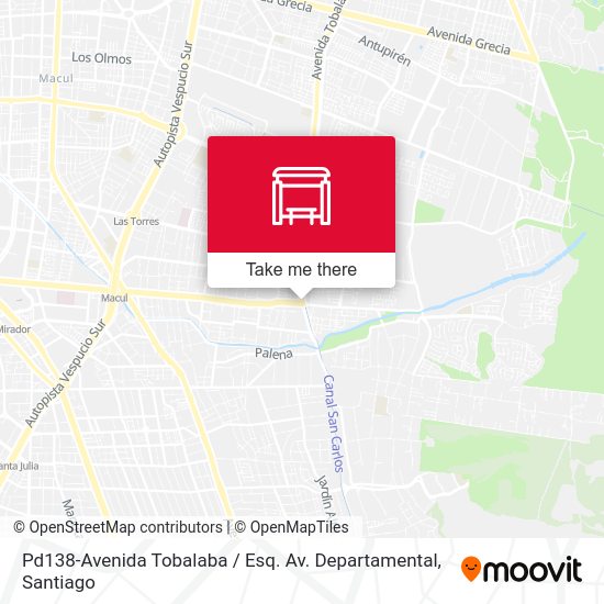 Pd138-Avenida Tobalaba / Esq. Av. Departamental map