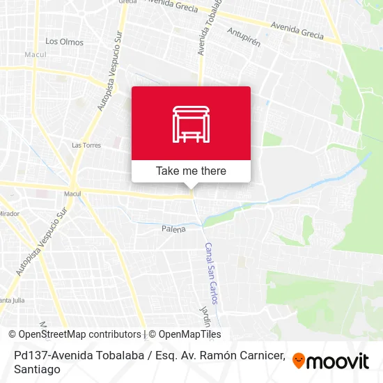 Pd137-Avenida Tobalaba / Esq. Av. Ramón Carnicer map