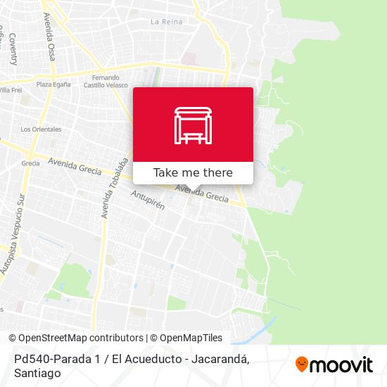 Pd540-Parada 1 / El Acueducto - Jacarandá map