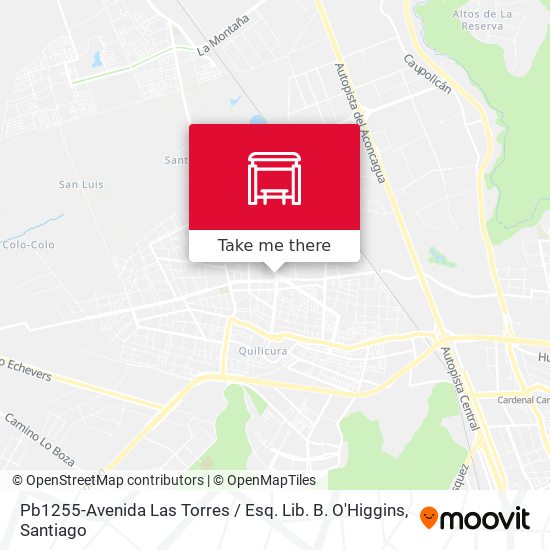 Pb1255-Avenida Las Torres / Esq. Lib. B. O'Higgins map