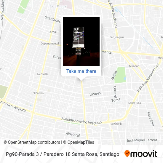 Pg90-Parada 3 / Paradero 18 Santa Rosa map