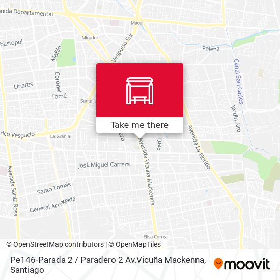 Mapa de Pe146-Parada 2 / Paradero 2 Av.Vicuña Mackenna